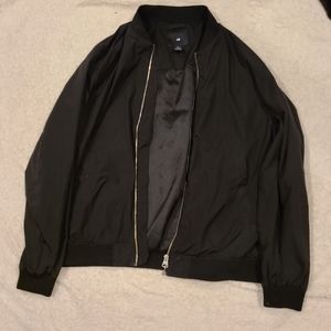 black bomber zip up jacket